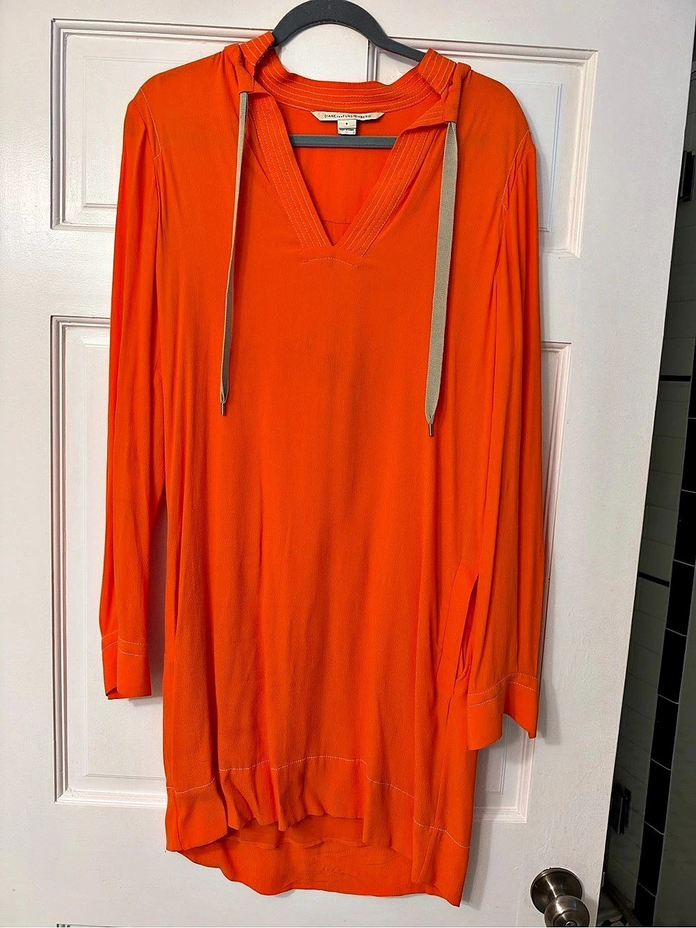 Vintage Diane von Furstenberg Reina Tunic Dress Orange Size 6